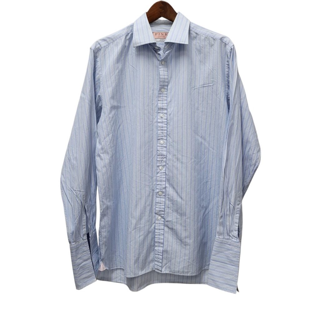 THOMAS PINK Jermyn Street Men's Long-Sleeves French-Cuff Dress Shirt 16.5/36.5